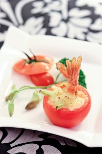 Baked Tail-on Prawn with Tomato and Cheese