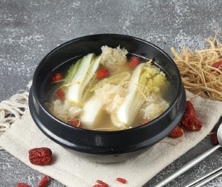 Baby Cabbage in Ginseng Chicken Soup